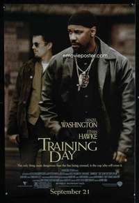 y612 TRAINING DAY DS advance one-sheet movie poster '01 Washington, Hawke