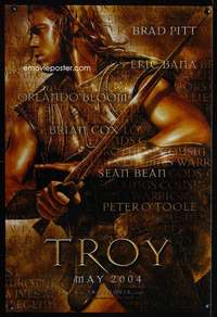 y616 TROY DS teaser one-sheet movie poster '04 Brad Pitt as Achilles!