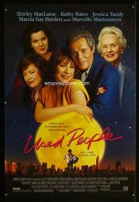 y631 USED PEOPLE one-sheet movie poster '92 Shirley MacLaine, Mastroianni