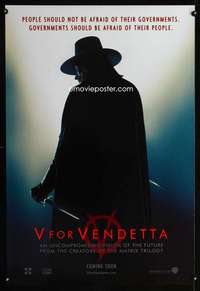 y632 V FOR VENDETTA DS teaser one-sheet movie poster '05 Wachowski Bros!