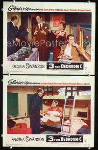 z025 3 FOR BEDROOM C 2 movie lobby cards '52 Gloria Swanson, Conried