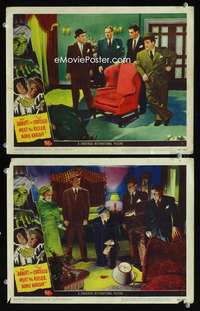 z037 ABBOTT & COSTELLO MEET KILLER BORIS KARLOFF 2 movie lobby cards '49
