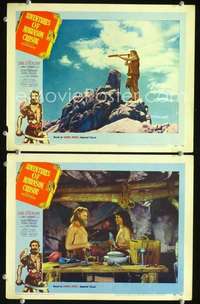 z044 ADVENTURES OF ROBINSON CRUSOE 2 movie lobby cards '54 Bunuel