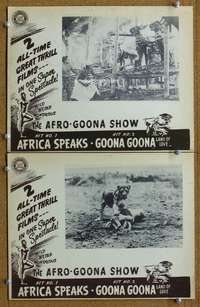 z344 GOONA GOONA/AFRICA SPEAKS 2 movie lobby cards '40s exploitive!