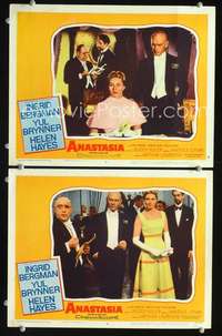 z059 ANASTASIA 2 movie lobby cards '56 Ingrid Bergman, Yul Brynner