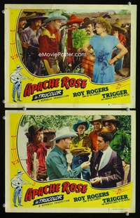 z010 APACHE ROSE 2 movie lobby cards '47 Roy Rogers & Dale Evans!