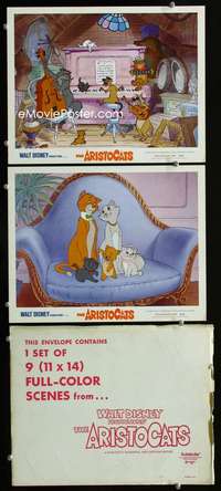 z068 ARISTOCATS 2 movie lobby cards '71 Walt Disney feline cartoon!