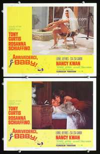 z069 ARRIVEDERCI, BABY 2 movie lobby cards '66 sexy Rosanna Schiaffino!