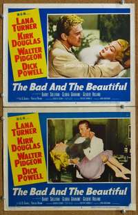 z072 BAD & THE BEAUTIFUL 2 movie lobby cards '53 2 great Turner scenes!