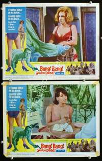 z079 BANG BANG YOU'RE DEAD 2 movie lobby cards '66 sexy Senta Berger!