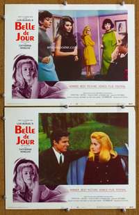 z093 BELLE DE JOUR 2 movie lobby cards '68 sexy Catherine Deneuve!