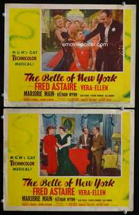 z094 BELLE OF NEW YORK 2 movie lobby cards '52 Fred Astaire, Vera-Ellen
