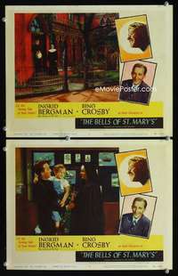 z098 BELLS OF ST. MARY'S 2 movie lobby cards '46 Bergman, Bing Crosby