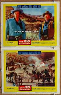 z107 BIG COUNTRY 2 movie lobby cards '58 Gregory Peck, Charles Bickford