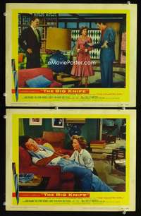 z110 BIG KNIFE 2 movie lobby cards '55 Jack Palance, Ida Lupino