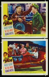 z114 BIG WHEEL 2 movie lobby cards '49 car racing, Mickey Rooney