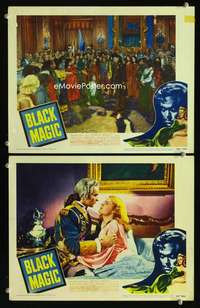 z119 BLACK MAGIC 2 movie lobby cards '49 Orson Welles, Nancy Guild