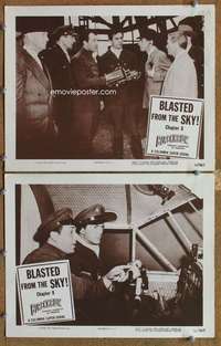 z121 BLACKHAWK 2 Chap 8 movie lobby cards '52 serial from comic book!