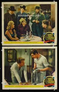 z133 BOOM TOWN 2 movie lobby cards '40 Clark Gable, Spencer Tracy