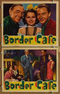 z134 BORDER CAFE 2 movie lobby cards '37 Harry Carey, Beal, Armida