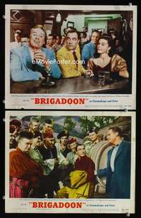z142 BRIGADOON 2 movie lobby cards '54 Gene Kelly, Cyd Charisse