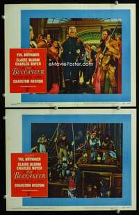 z147 BUCCANEER 2 movie lobby cards '58 Yul Brynner, Charlton Heston