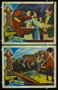 z148 BUCCANEER'S GIRL 2 movie lobby cards '50 pirate Yvonne DeCarlo!