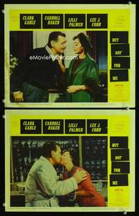 z154 BUT NOT FOR ME 2 movie lobby cards '59 Clark Gable, Lilli Palmer