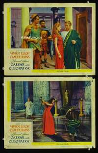 z158 CAESAR & CLEOPATRA 2 movie lobby cards '46 Vivien Leigh, Rains