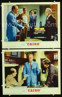 z160 CAIRO 2 movie lobby cards '63 master thief George Sanders!