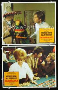 z161 CALIFORNIA SPLIT 2 movie lobby cards '74Elliott Gould,George Segal