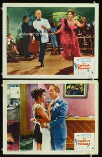 z165 CAPTAIN'S PARADISE 2 movie lobby cards '53 Alec Guinness, de Carlo