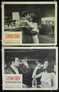 z167 CARMEN BABY 2 movie lobby cards '68 Radley Metzger, Uta Levka