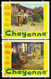 z180 CHEYENNE 2 movie lobby cards '47 Dennis Morgan, Jane Wyman