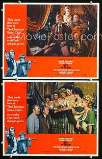 z181 CHEYENNE SOCIAL CLUB 2 movie lobby cards '70 Jimmy Stewart, Fonda
