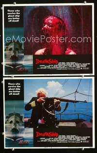 z228 DEATH SHIP 2 movie lobby cards '80 George Kennedy, gory image!