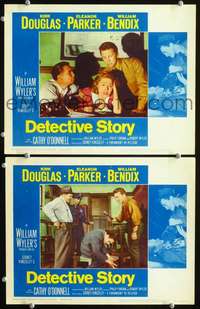 z233 DETECTIVE STORY 2 movie lobby cards R60 Kirk Douglas, Parker