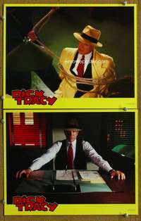 z237 DICK TRACY 2 movie lobby cards '90 two great Warren Beatty c/u!