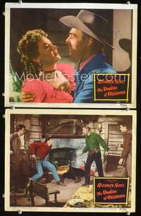 z242 DOOLINS OF OKLAHOMA 2 movie lobby cards '49 Randolph Scott