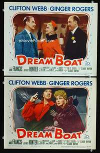 z252 DREAM BOAT 2 movie lobby cards '52 Ginger Rogers, Clifton Webb