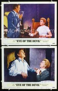 z272 EYE OF THE DEVIL 2 movie lobby cards '67 Deborah Kerr, David Niven