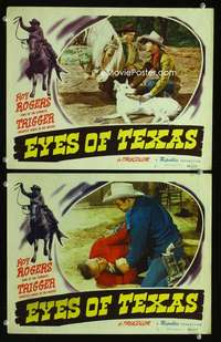 z011 EYES OF TEXAS 2 movie lobby cards '48 Roy Rogers & Trigger!