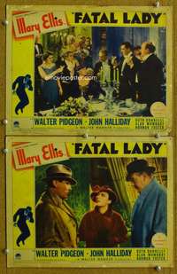 z281 FATAL LADY 2 movie lobby cards '36 Mary Ellis, Walter Pidgeon