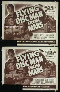 z293 FLYING DISC MAN FROM MARS 2 movie title lobby cards '50 serial!