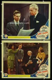 z326 GIRL CRAZY 2 movie lobby cards '43 Mickey Rooney, Judy Garland