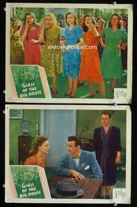 z331 GIRLS OF THE BIG HOUSE 2 movie lobby cards '45 con Lynne Roberts!