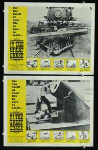 z351 GREAT CHASE 2 movie lobby cards '63 2 great Buster Keaton images!