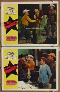 z361 GUNMAN 2 movie lobby cards '52 Whip Wilson, Phyllis Coates