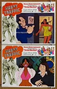 z380 HEAVY TRAFFIC 2 movie lobby cards '73 Ralph Bakshi adult cartoon!