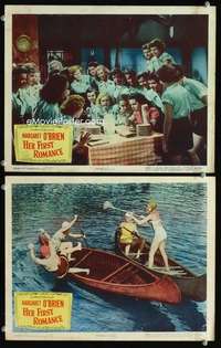 z384 HER FIRST ROMANCE 2 movie lobby cards '51 cute Margaret O'Brien!